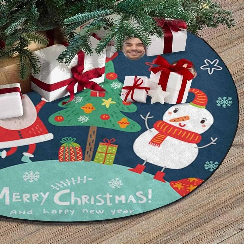 Custom Face Christmas We Are Together Christmas Tree Skirt