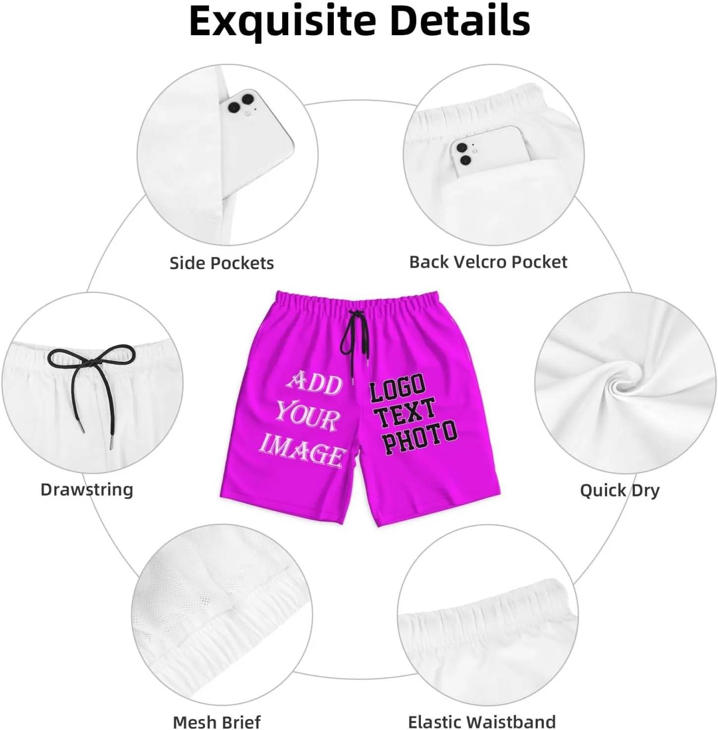 Custom Shorts for Men Design Your own Personalized Short add Text Photo Logo Customed Swim Short Beach Boardshorts