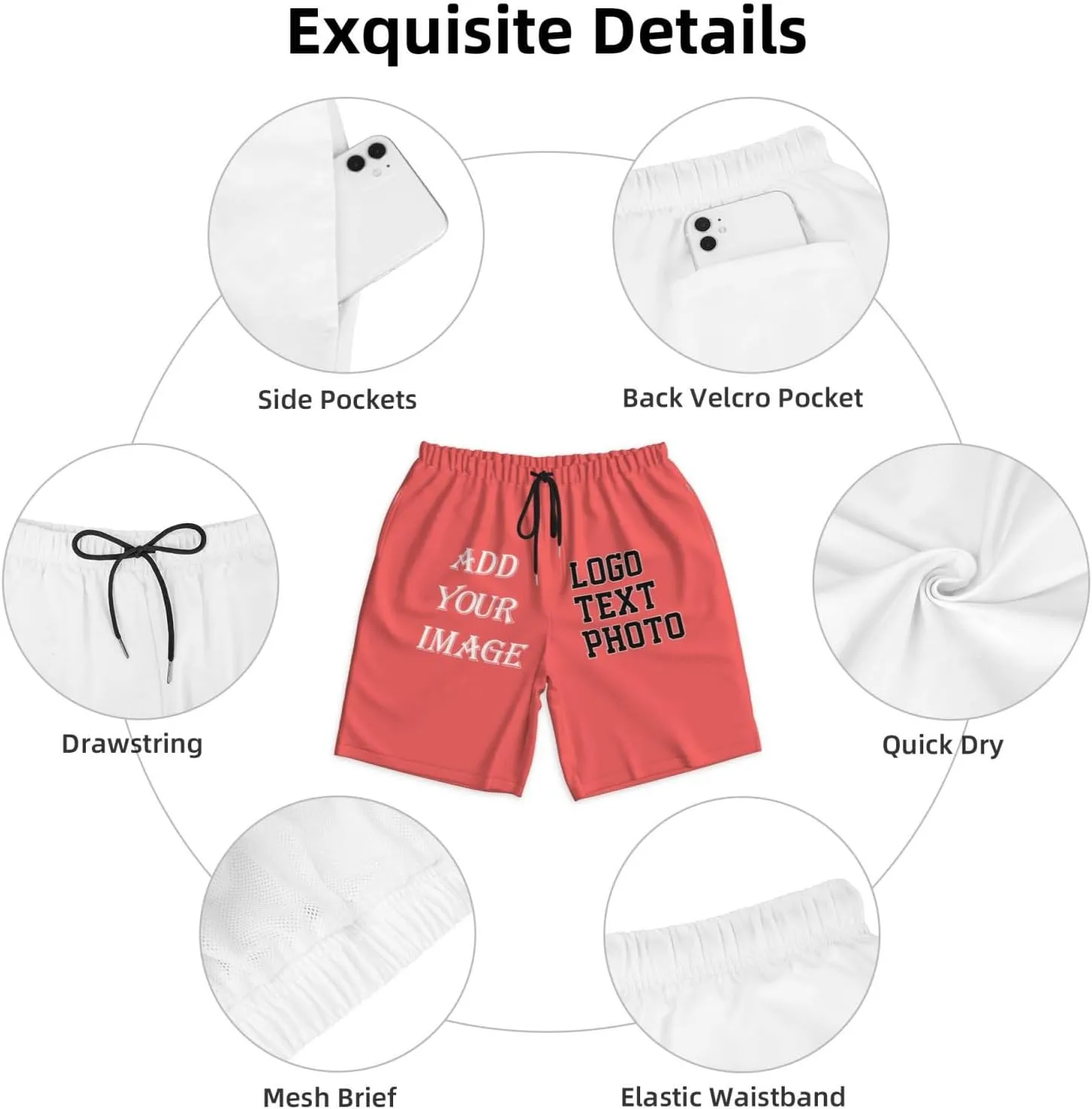 Custom Shorts for Men Design Your own Personalized Short add Text Photo Logo Customed Swim Short Beach Boardshorts