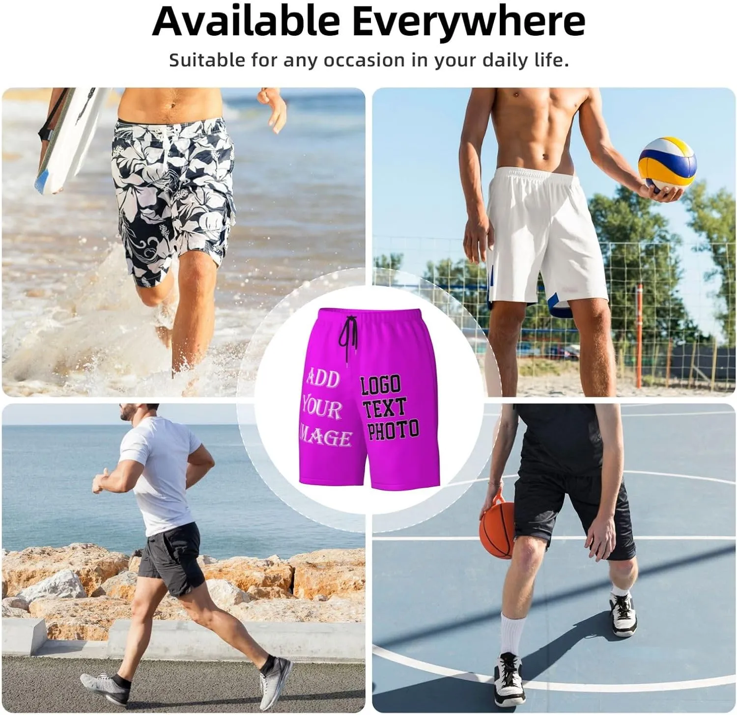 Custom Shorts for Men Design Your own Personalized Short add Text Photo Logo Customed Swim Short Beach Boardshorts