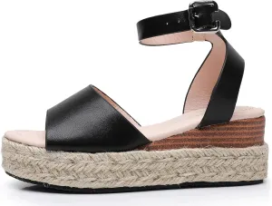 Felabo Girls' Flatform Espadrille Sandals  Open-Toe, Adjustable Ankle Strap, Casual Summer Shoes (Little Kid/Big Kid)