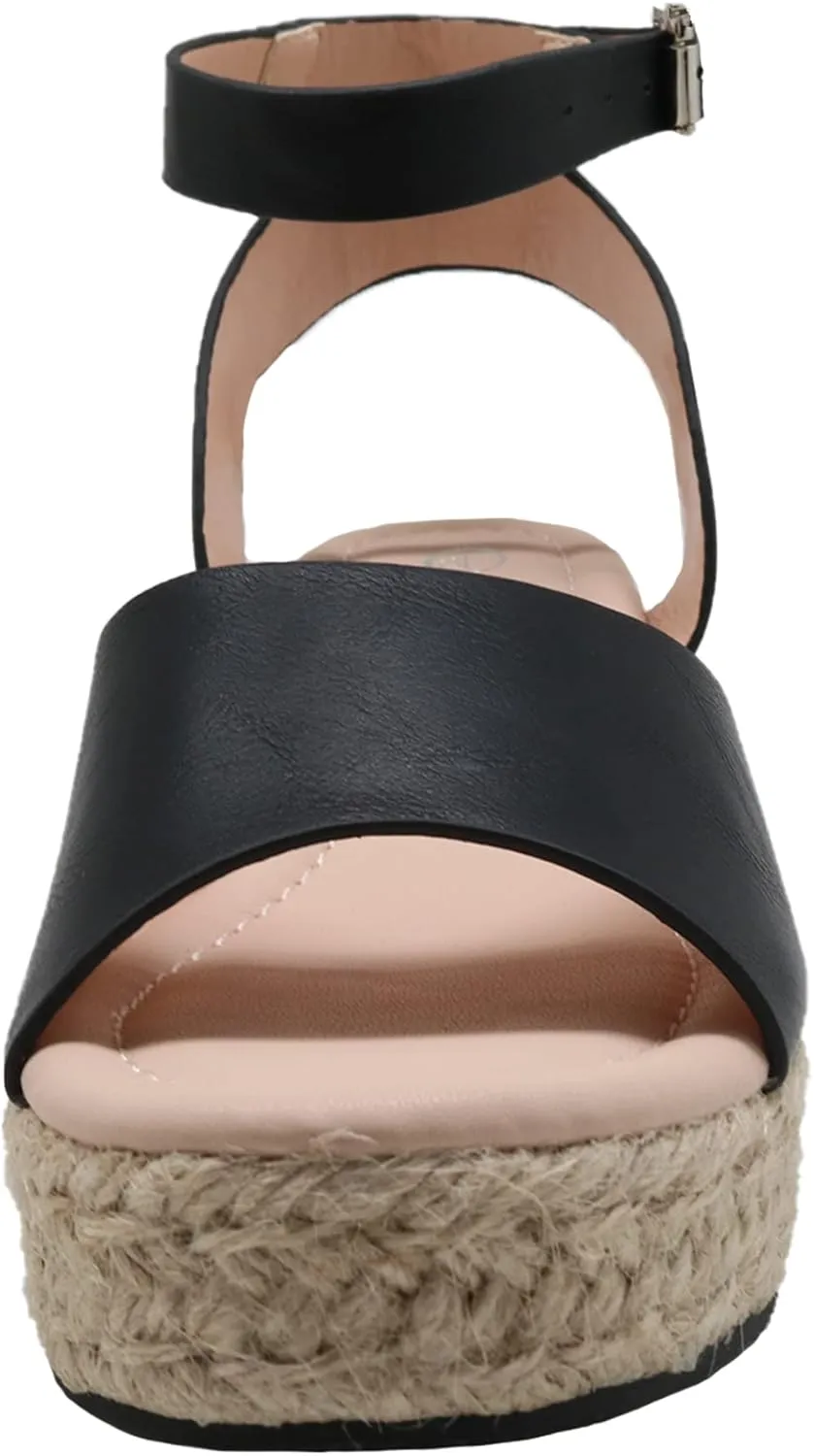 Felabo Girls' Flatform Espadrille Sandals  Open-Toe, Adjustable Ankle Strap, Casual Summer Shoes (Little Kid/Big Kid)