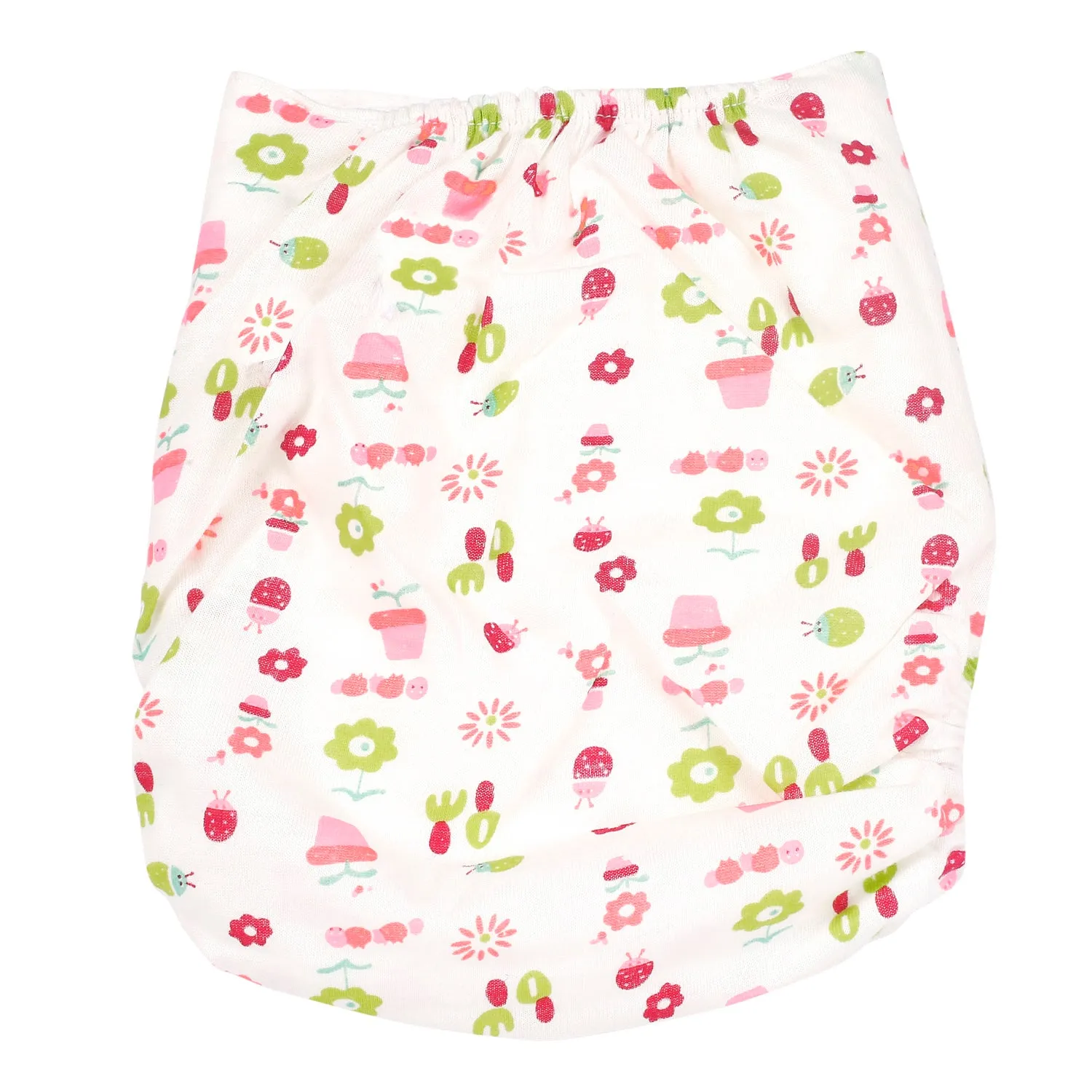 Floral Pink And Green Reusable Diaper