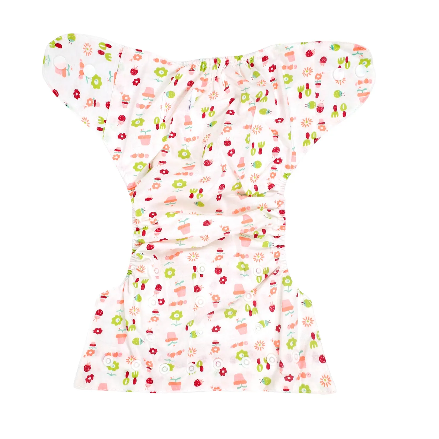 Floral Pink And Green Reusable Diaper