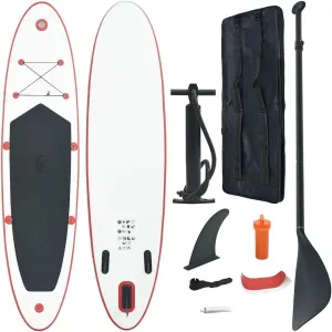 Inflatable Stand Up Paddle Board Set for Fun and Adventure, Lightweight, Comfortable and Durable, Red and White