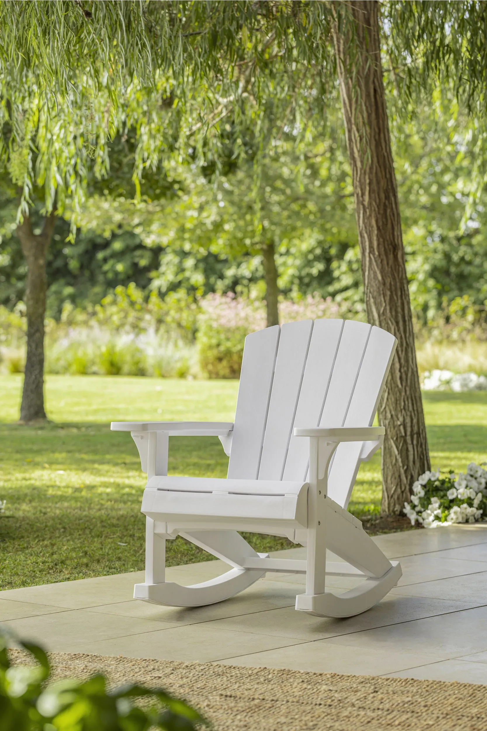 Keter Alpine Rocking Adirondack Chair White -2 PACK