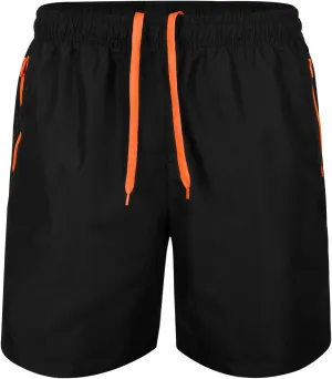 Men's Swim Trunks with Zipper Pockets and Mesh Lining,Beach Shorts with Drawstring Quick Dry Swim Shorts, Solid Beach Shorts