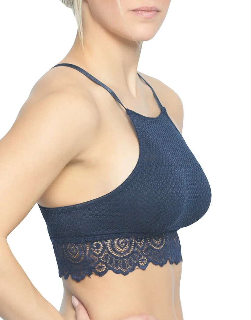 Rene Rofe Lace High Neck Bralette Racerback B36055