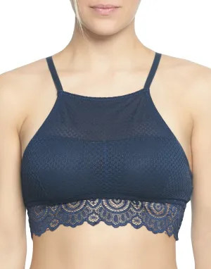 Rene Rofe Lace High Neck Bralette Racerback B36055