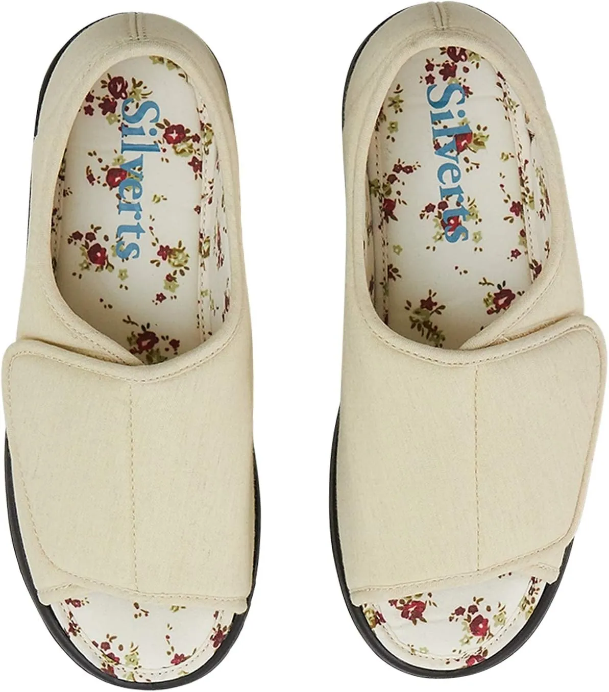 Silverts Diabetic Open-Toe Shoes for Women | Extra-Wide Non-Slip Comfortable Slippers for Elderly, Swelling, Sensitive Feet