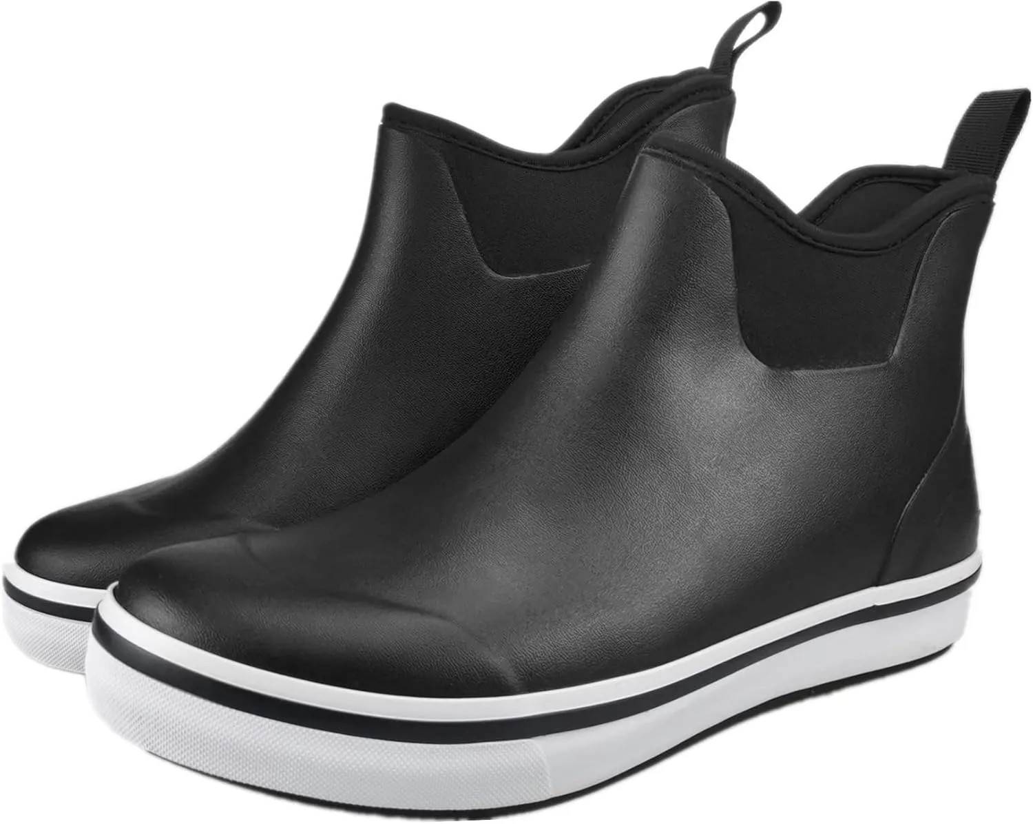SYLPHID Ankle Deck Boots for Men Waterproof Rain Shoes Neoprene Rubber Footwear for Gardening Fishing Hunting and Camping