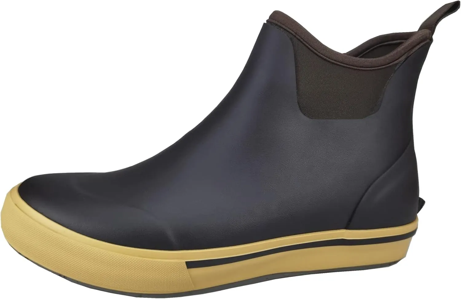 SYLPHID Ankle Deck Boots for Men Waterproof Rain Shoes Neoprene Rubber Footwear for Gardening Fishing Hunting and Camping