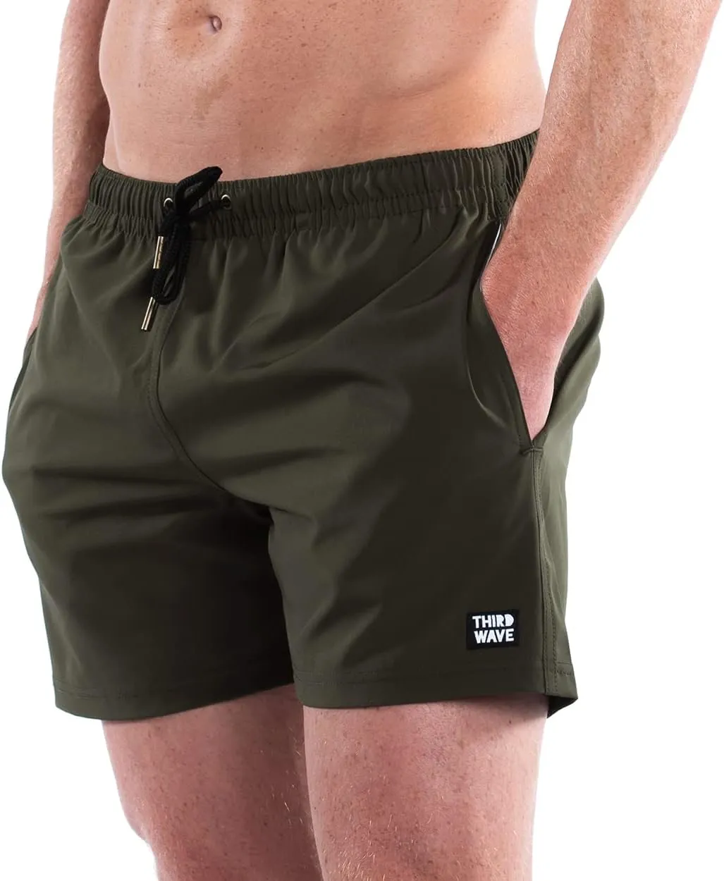 Third Wave Premium Swim Trunks - Men's 5 Inch Inseam Quick Dry Swim Shorts for Beach and Swimming