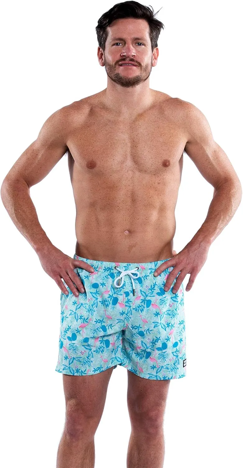 Third Wave Premium Swim Trunks - Men's 5 Inch Inseam Quick Dry Swim Shorts for Beach and Swimming