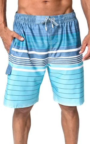 US Apparel Mens Swim Trunks with Pockets Swim Shorts Quick Dry 4-Way Stretch Material Mesh Lining Beach Swimwear