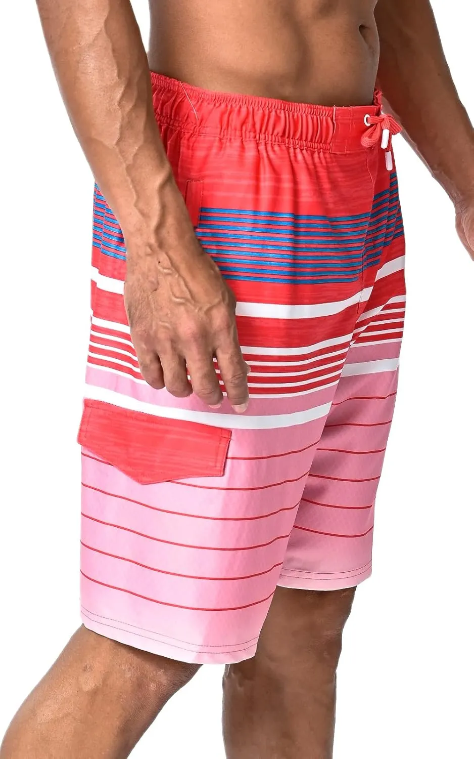 US Apparel Mens Swim Trunks with Pockets Swim Shorts Quick Dry 4-Way Stretch Material Mesh Lining Beach Swimwear