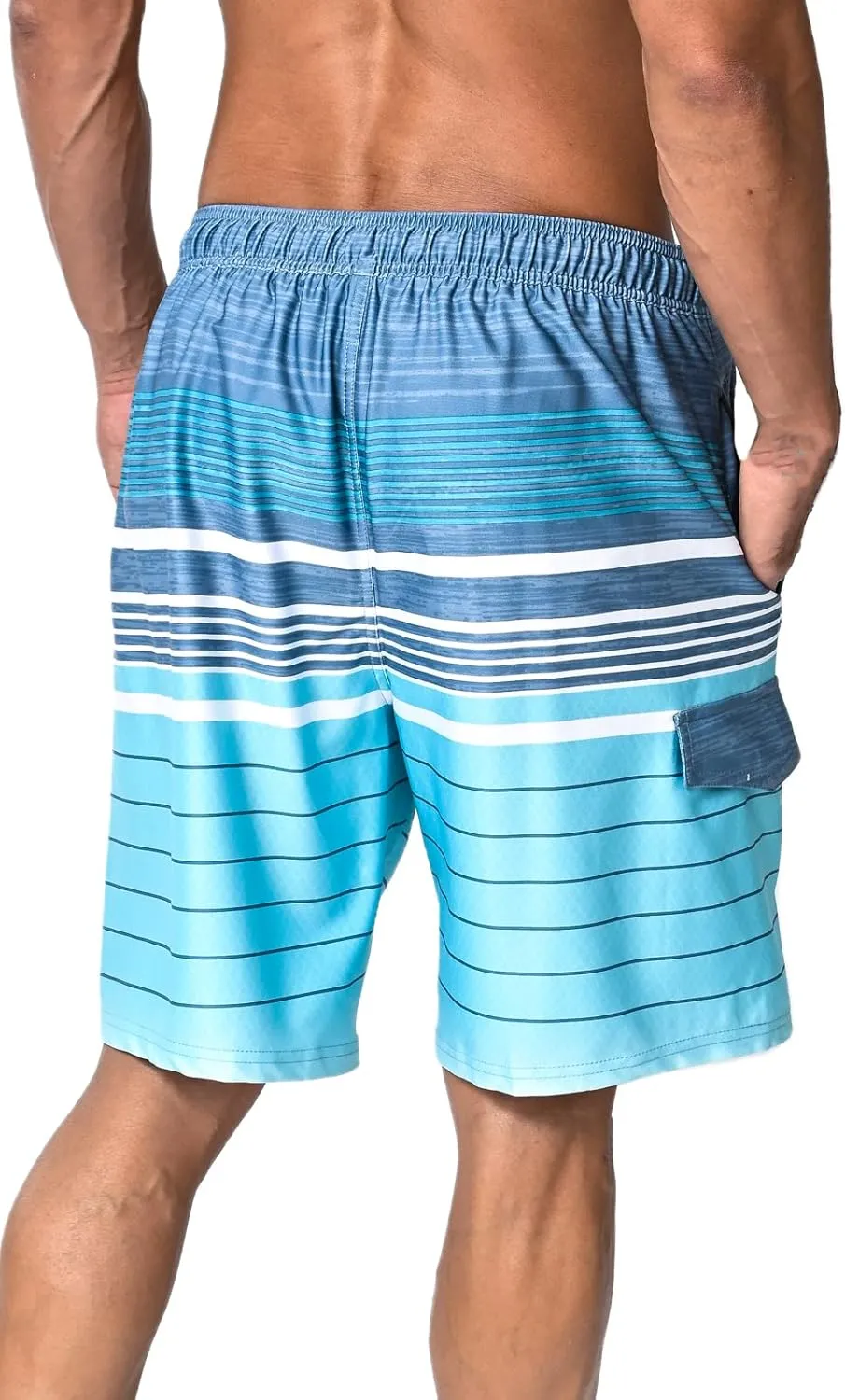US Apparel Mens Swim Trunks with Pockets Swim Shorts Quick Dry 4-Way Stretch Material Mesh Lining Beach Swimwear