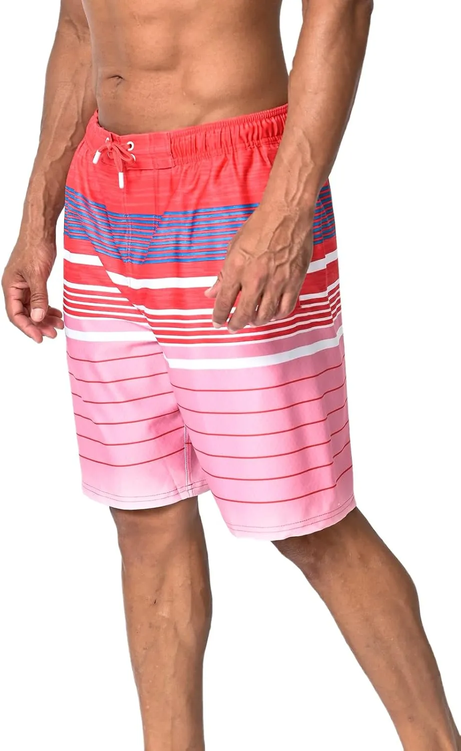 US Apparel Mens Swim Trunks with Pockets Swim Shorts Quick Dry 4-Way Stretch Material Mesh Lining Beach Swimwear